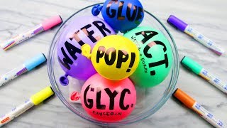 Satisfying Ultra Clear Slime Coloring with Six Pastel Chalk Markers amp Balloon Cuttings [upl. by Otrebire972]