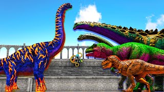 Brachiosaurus VS ARK Dinosaurs  Jurassic World Dinosaurs Battles  ARK survival evolved [upl. by Clare71]