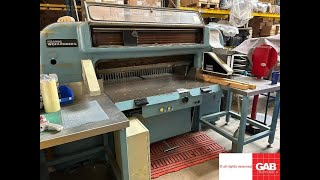 Used Wohlenberg 132 paper cutting guillotine for sale Gab Supplies Ltd 1965 [upl. by Akiwak]