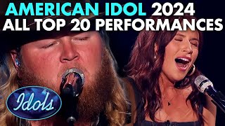 ALL AMERICAN IDOL TOP 20 PERFORMANCES 2024  Idols Global [upl. by Haggai22]