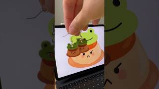 Make Froggy Flan Shrinky Dink Earrings with me 🐸 handmade handmadejewelry shrinkydinks art [upl. by Hinda]