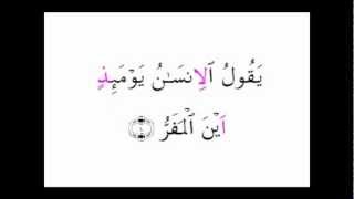 Surah Qiyaamah Mishary Rashid Warsh Recitation [upl. by Leal]