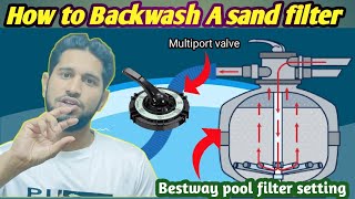 How to backwash a pool sand filter  How to backwash pool filter bestway in Hindi [upl. by Lubbock]