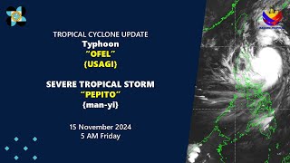 Press Briefing Typhoon OfelPH Usagi STS PepitoPH Manyi at 11 PM  11152024 14 Thursday [upl. by Solrak]