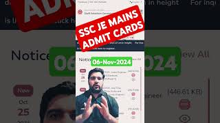 SSC JE MAINS ADMIT CARD  rrbje2024 rrbjemechanical engineering ssc [upl. by Ninaj258]