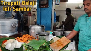 Tirupati balaji idli sambar  Hardworking man selling idli dosa medu Vada  Indian street food [upl. by Ackley715]