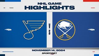 NHL Highlights  Blues vs Sabres  November 14 2024 [upl. by Artimas199]