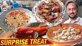 New Car Treat at Karachi Highway 🇨🇦  Mutton Dum Pulao Rosh amp a Surprise  Best Pakistani Food [upl. by Nykal645]