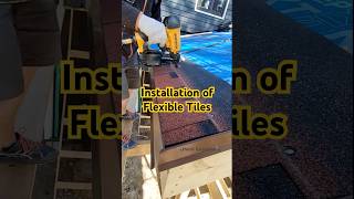 Installation of Flexible Tiles Using a Nail Gun bostitch [upl. by Nilerual]