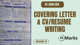 How to write covering letter and CV in Answer sheet 2024 Class 11 English [upl. by Htebi]