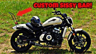 Custom Sissy Bar For My Kawasaki Vulcan S [upl. by Ahsirahc850]