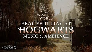 Peaceful Day at Hogwarts  Harry Potter Music amp Ambience Full DayNight Cycle Hogwarts Legacy [upl. by Senalda]