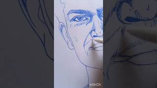 Portrait made by pen in cross hatching technicdrawing creativedesign shorts designfeed viral [upl. by Ramsay214]