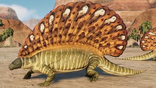 6 Edaphosaurus vs 3 Dimetrodon  JWE 2 Mods 4K 60FPS [upl. by Brade]