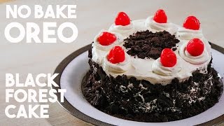 NoBake Oreo Black Forest Cake 5 Ingredients 【材料5つ！】超簡単、オレオを使ったドイツのブラックフォレストケーキ風 [upl. by Cirre]