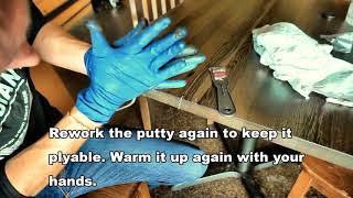 How to repair a cracked wood table with Mohawk Epoxy Putty [upl. by Ydniw]