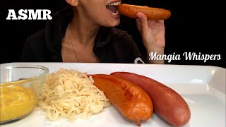 ASMR  EATING GERMAN AND ITALIAN SAUSAGES  SAUERKRAUT MUKBANG WHISPER  MANGIA WHISPERS 먹방 [upl. by Oeak513]