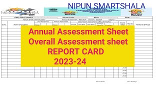 Annual Assessment Sheet I Overall Assessment Sheet I Report Card I 202324 I NIPUN Smartshala I [upl. by Yasdnil]