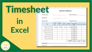 How to Make a Timesheet in Excel  Tutorial [upl. by Tsew]