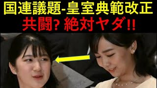 国連議題の「皇室典範」改正問題。。敬宮さまと佳子さまが「共闘」？？私は絶対にヤダ！ [upl. by Halverson]