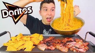 Bacon Chips amp Cheesy Pasta • MUKBANG [upl. by Schnurr]