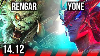 RENGAR vs YONE TOP  69 winrate 612  BR Challenger  1412 [upl. by Ithaman]