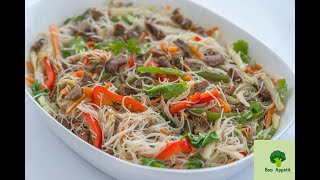 Recettes viande Vermicelles de riz sautés au bœuf Фунчоза [upl. by Gnort]