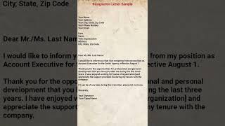 Resignation letter sample how to write resignation letter shortsviral [upl. by Abana]