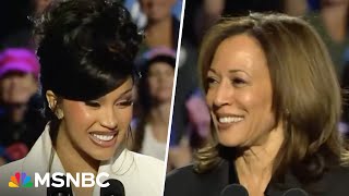 Watch Cardi B Flo Mili and GloRilla campaign with Kamala Harris in Wisconsin  MSNBC [upl. by Abe]