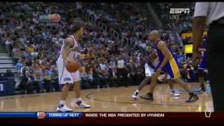 Derek Fisher gets one last flop in against the Jazz in Game 4 [upl. by Claire]