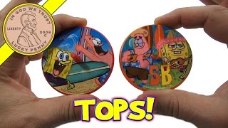 SpongeBob SquarePants amp Patrick Star Spinning Tops Set Nickelodeon Toys [upl. by Nekial]