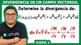 Divergencia de un campo vectorial en coordenadas cartesianas video 1  Vitual Universitario [upl. by Ordnazil]