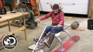 Building a Homemade 3Ski Sled  Alaska The Last Frontier [upl. by Emia]