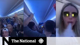 Outrage grows after video of partiers on Sunwing plane [upl. by Der]