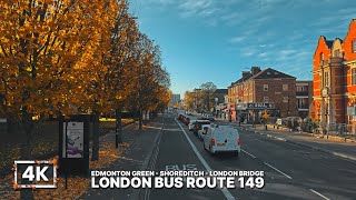 London Bus Ride from North London to London Bridge upper Deck POV on Bus 149 through City of London [upl. by Barolet131]