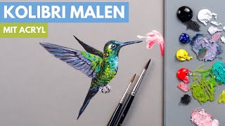 Kolibri malen mit Acryl  So funktioniert es [upl. by Atsocal201]