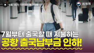 7월부터 출국할 때 지불하는 공항 출국납부금 인하  6월 1회차 통과법령 [upl. by Windsor]