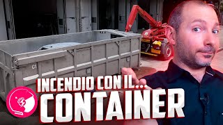 ECCO IL CONTAINER  SPEGNERE un INCENDIO di una AUTO ELETTRICA [upl. by Rifkin]