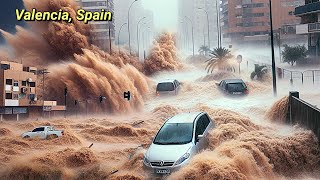 Extreme Weather Chaos in Valencia now Flooding Traffic Issues and Emergency Alerts [upl. by Oregolac]