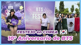 DÉCIMO ANIVERSARIO de BTS 💜 ¿Cómo se festejó en Corea 🇰🇷 Visita a Hybe y Yeouido festa2023 [upl. by Nej]