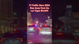 Formula 1 F1 Traffic Armageddon in Las Vegas 2024 on the Blvd [upl. by Adnolrehs]