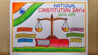 National Constitution day poster drawing easy How to draw Constitution day drawing Law Day drawing [upl. by Krasnoff]