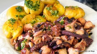 Pulpo con Patatas al Ajillo desde CeroReceta explicada paso a paso Como cocer el pulpo tierno [upl. by Nnyltiac215]