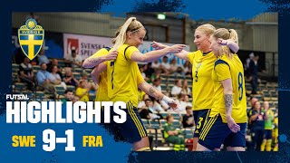 Highlights futsal dam  Sverige–Frankrike 9–1  Storseger i returen [upl. by Mersey]