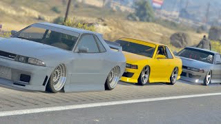 GTA 5  REALISTIC CAR MEET  PS5 NEXT GEN  CUTTING UP IN TRAFFIC  ROAD TO 8K [upl. by Aniuqahs]