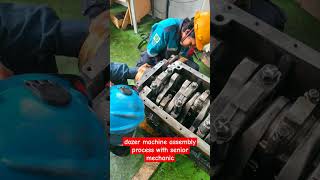 dozer machine assembly process with senior mechanic cover welder otomotif mekanik [upl. by Tesler]