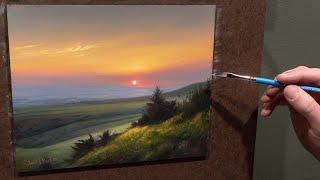 Landscape Oil Painting quotGlowing Horizonquot  Sunset Art Timelapse [upl. by Iggam]