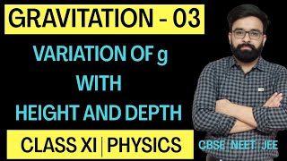 Variation of g With Height amp Depth  Gravitation  Class 11 [upl. by Svend]