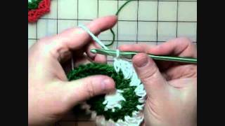 Easy Video Crochet Pinwheel Christmas Coasters  Part 2 [upl. by Imotih689]