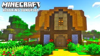 Warm Riverside Barn Build  Minecraft Relaxing Longplay No Commentary [upl. by Ravahs]